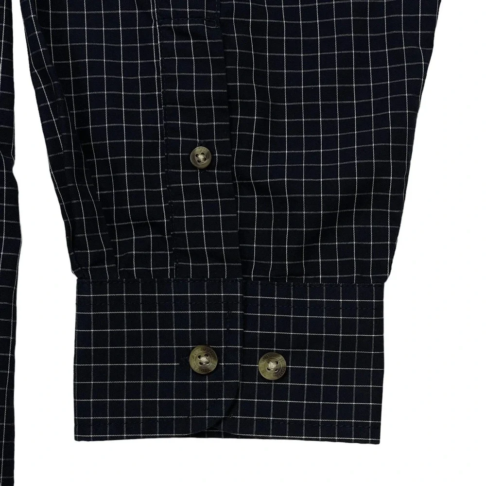 NFL Super Bowl XLVII ANTIGUA Esteem Dress Shirt Men's XL Navy Check Button‎ Down